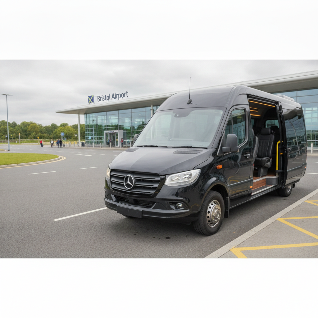 Group Types We Serve | Bristol — executive minibus meeting a group at Bristol Airport
